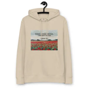 Biblijos citata · Ekologiškas džemperis su gobtuvu