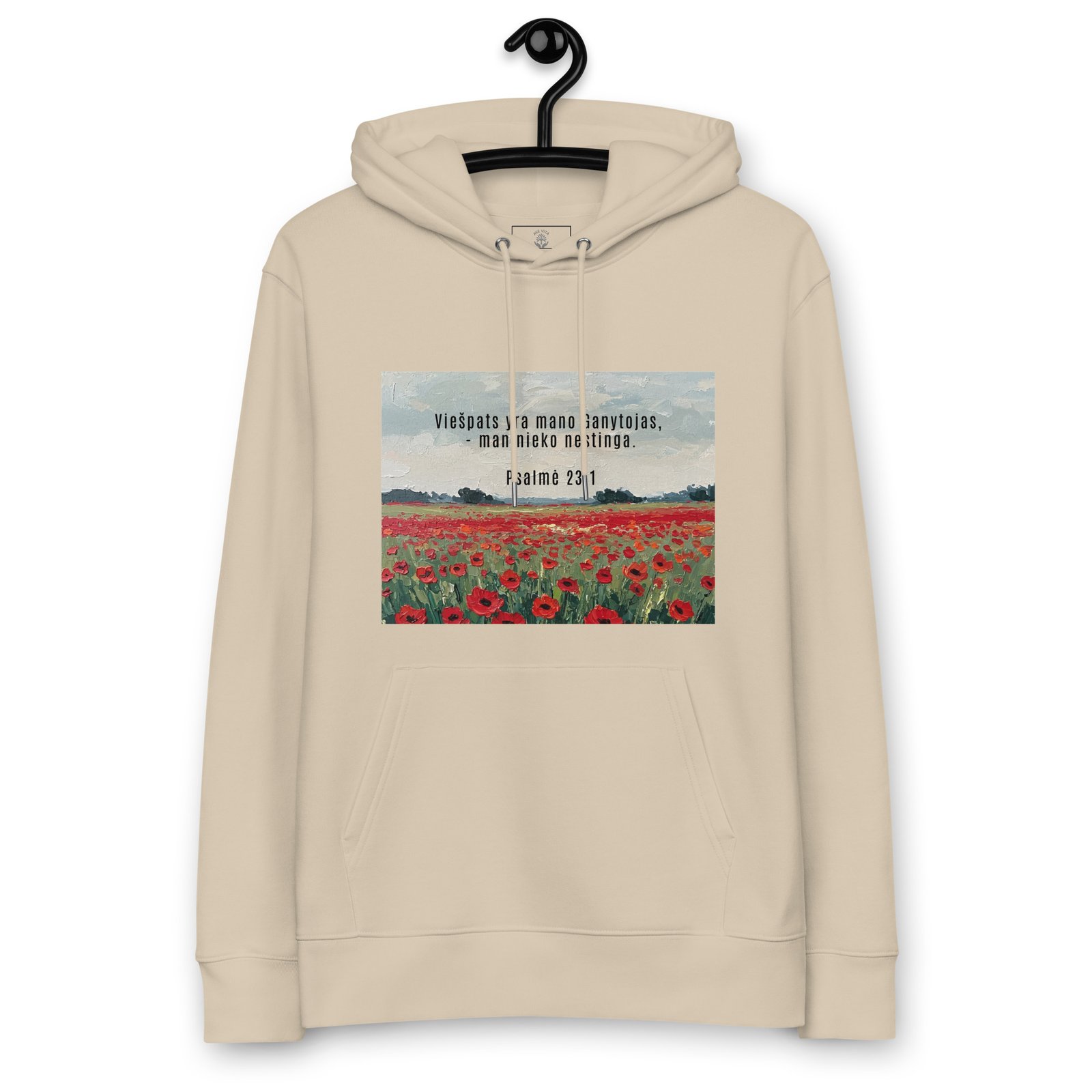 Biblijos citata · Ekologiškas džemperis su gobtuvu - Image 4