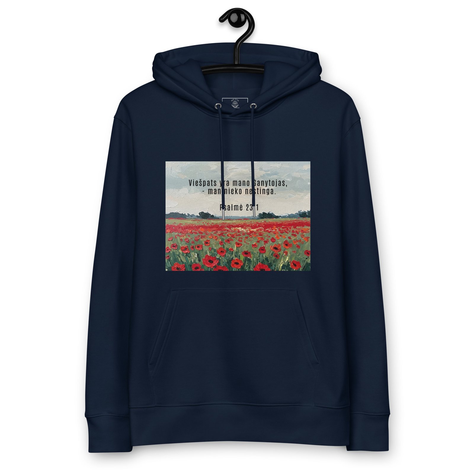 Biblijos citata · Ekologiškas džemperis su gobtuvu - Image 3