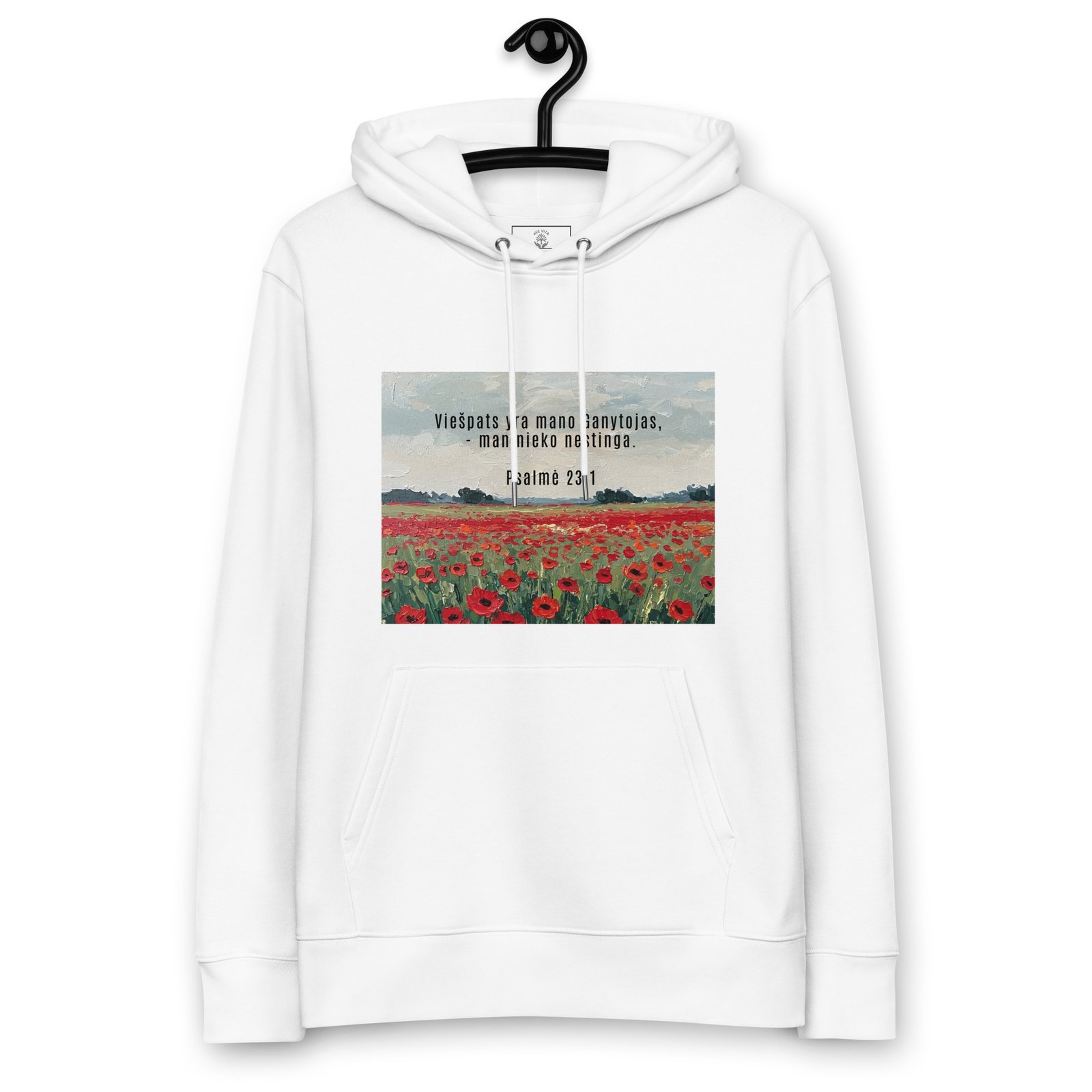 Biblijos citata · Ekologiškas džemperis su gobtuvu - Image 5