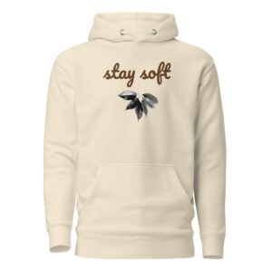 Stay soft · Džemperis su gobtuvu