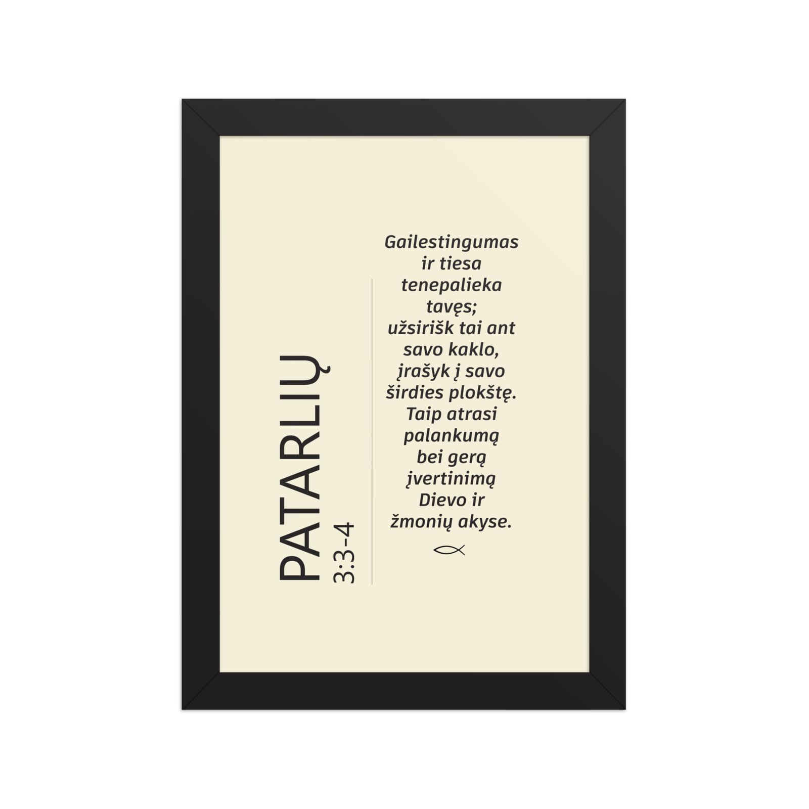 Biblijos citata · rėmintas paveikslas