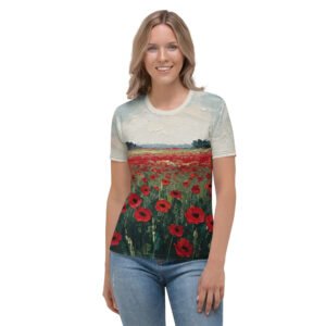 Aguonų laukas · Išskirtinio dizaino moteriški marškinėliai