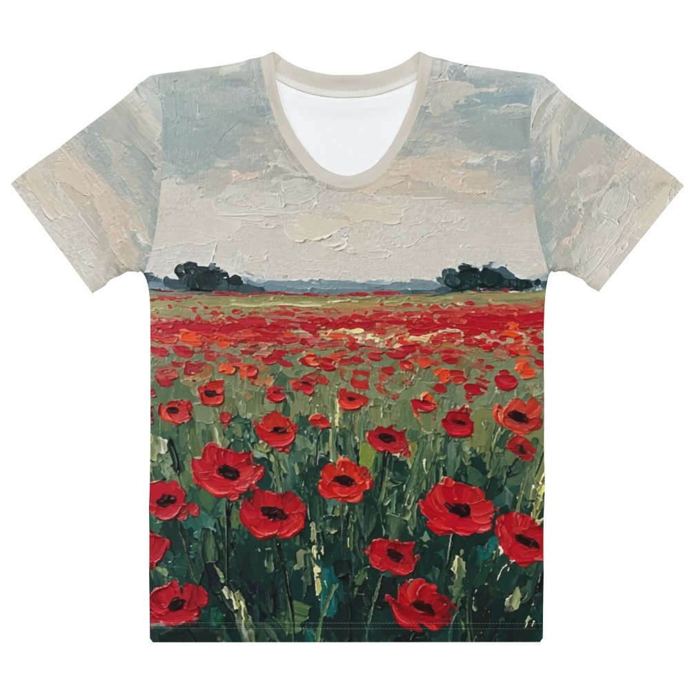 Aguonų laukas · Išskirtinio dizaino moteriški marškinėliai - Image 5