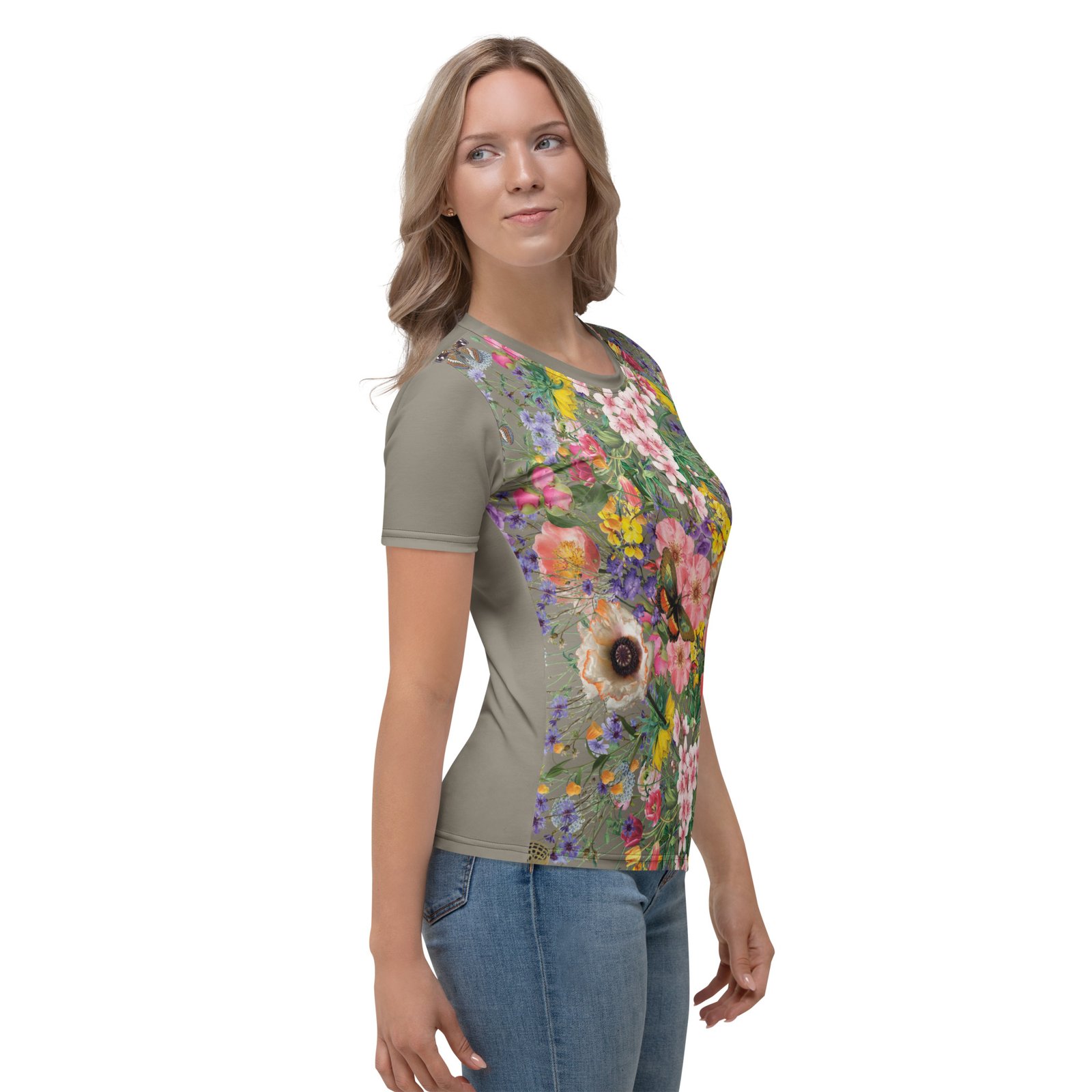 Gėlės · Išskirtinio dizaino moteriški marškinėliai - Image 6