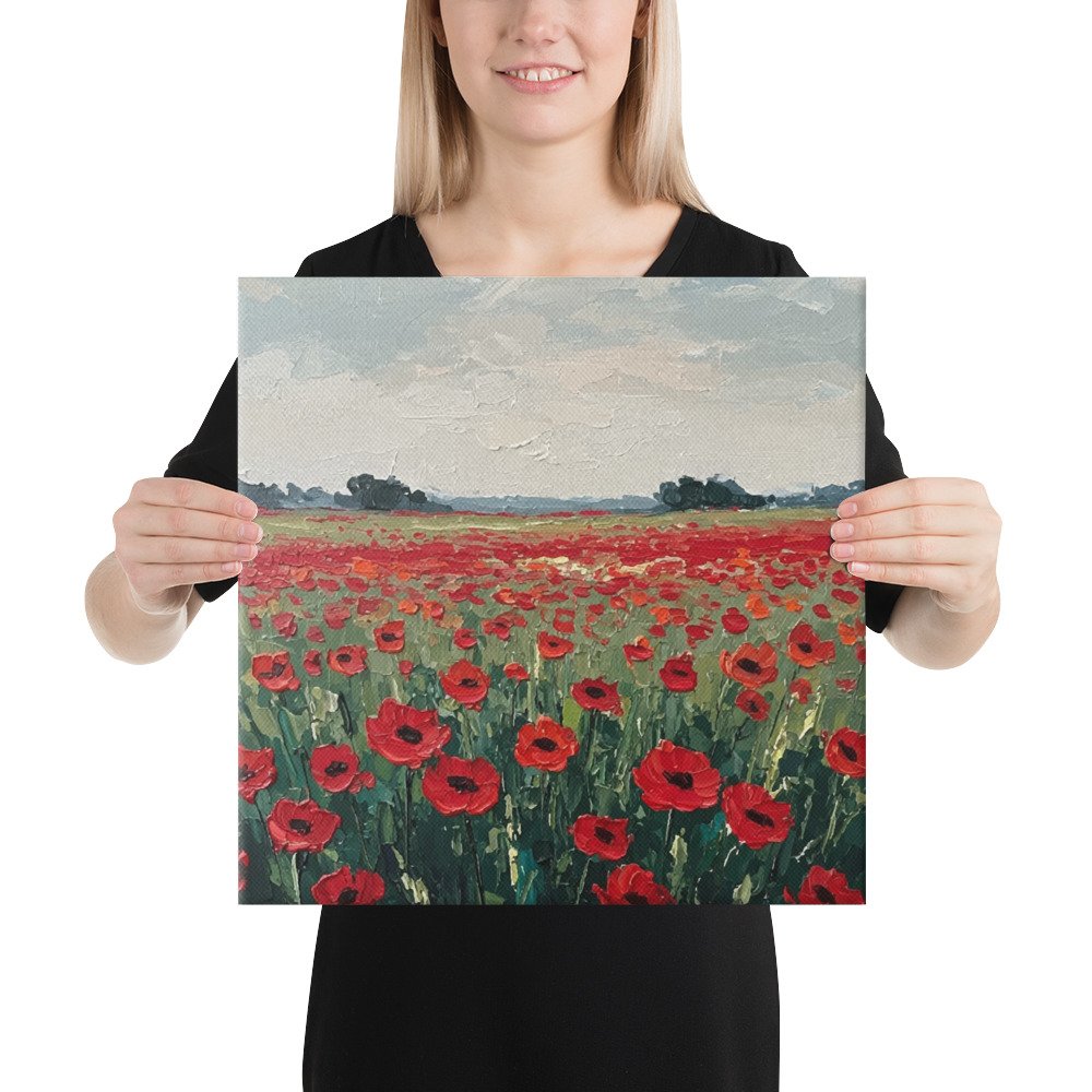 Aguonų laukas · Drobės paveikslas - Image 2