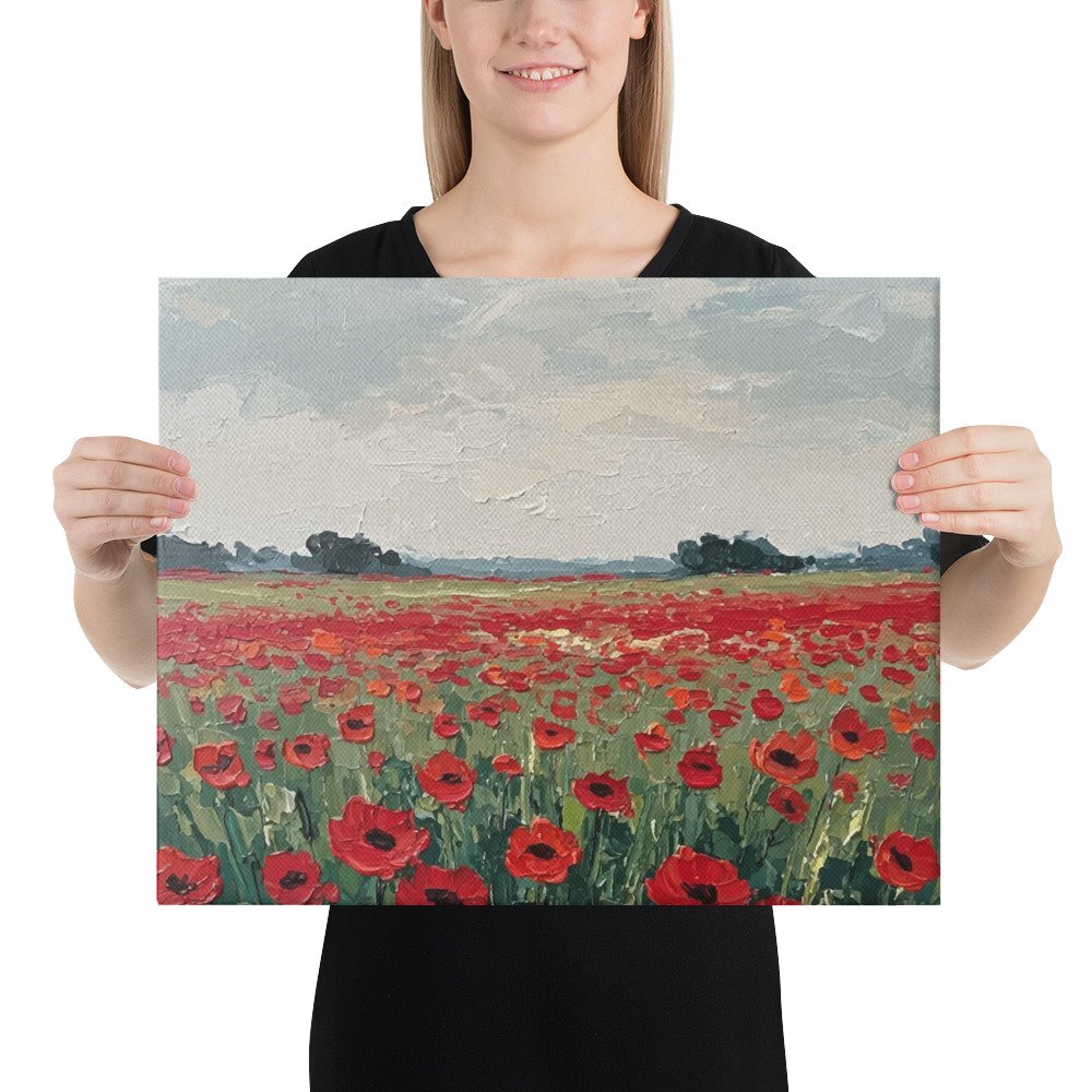 Aguonų laukas · Drobės paveikslas - Image 3