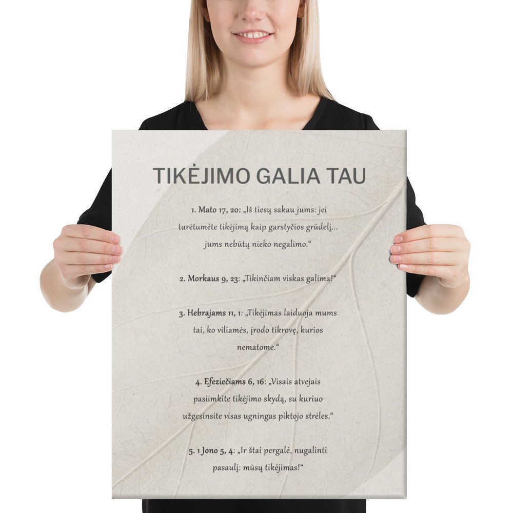 Dievo pažadai TIKĖJIMO GALIA · Drobės paveikslas - Image 4