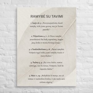 Dievo pažadai RAMYBĖ · Drobės paveikslas