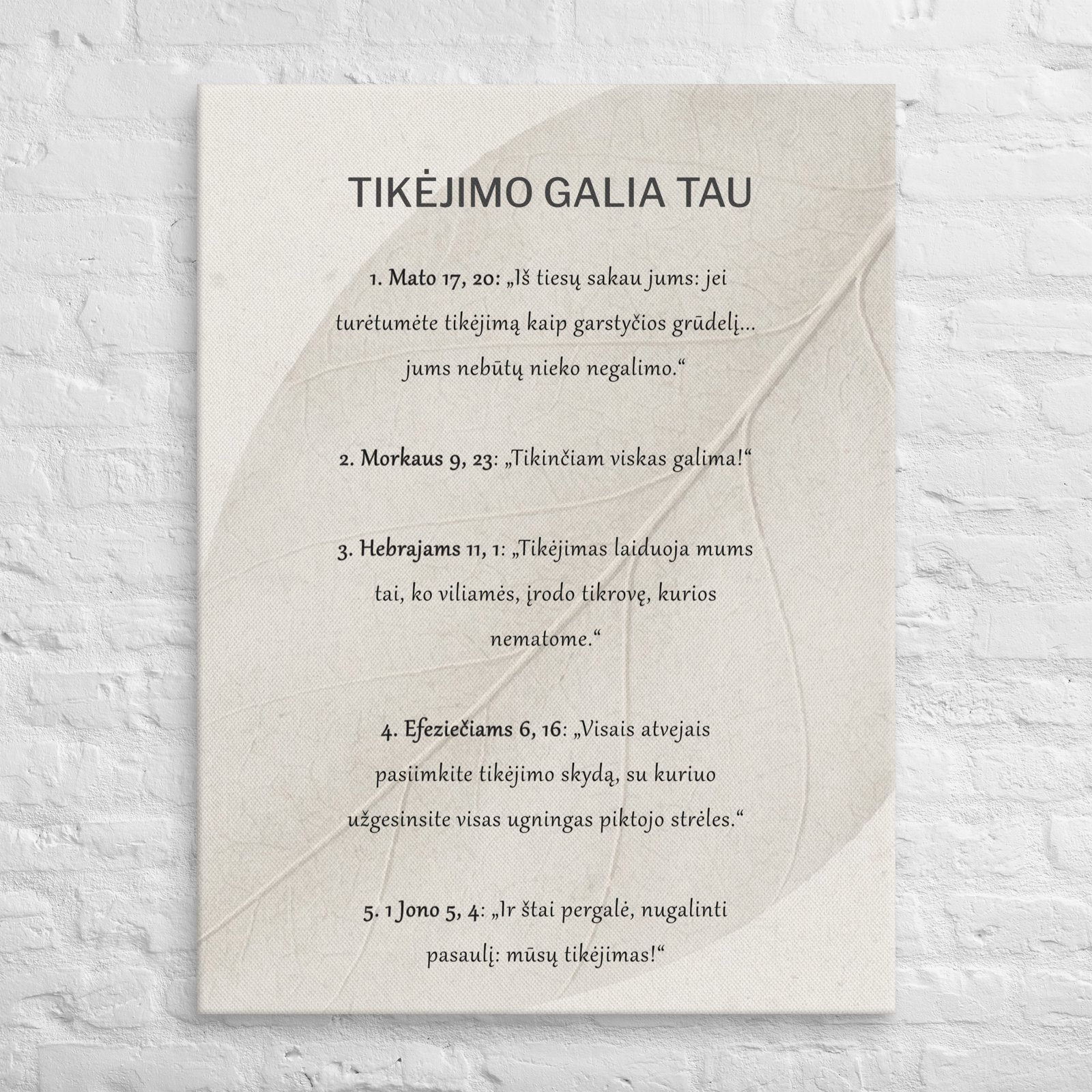 Dievo pažadai TIKĖJIMO GALIA · Drobės paveikslas