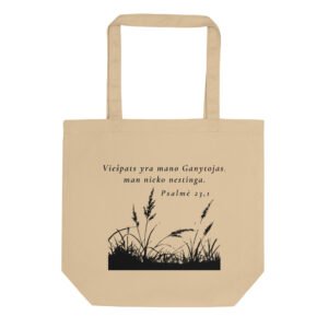 Biblijos citata · Ekologiškos medvilnės krepšys