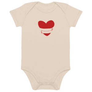 Širdelė · Ekologiškos medvilnės siuvinėtas smėlinukas