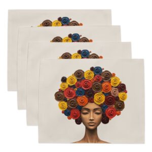 Padėkliukų komplektas su moters menišku atvaizdu