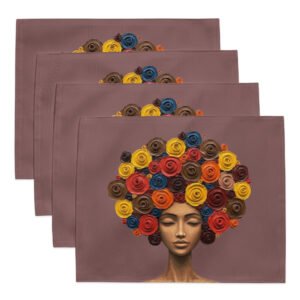 Padėkliukų komplektas su moters vaizdu