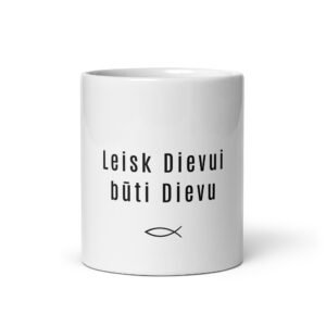 White glossy mug